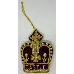 Vintage Royal Collection Trust Castle Howard Velvet Beaded Ornament 4”